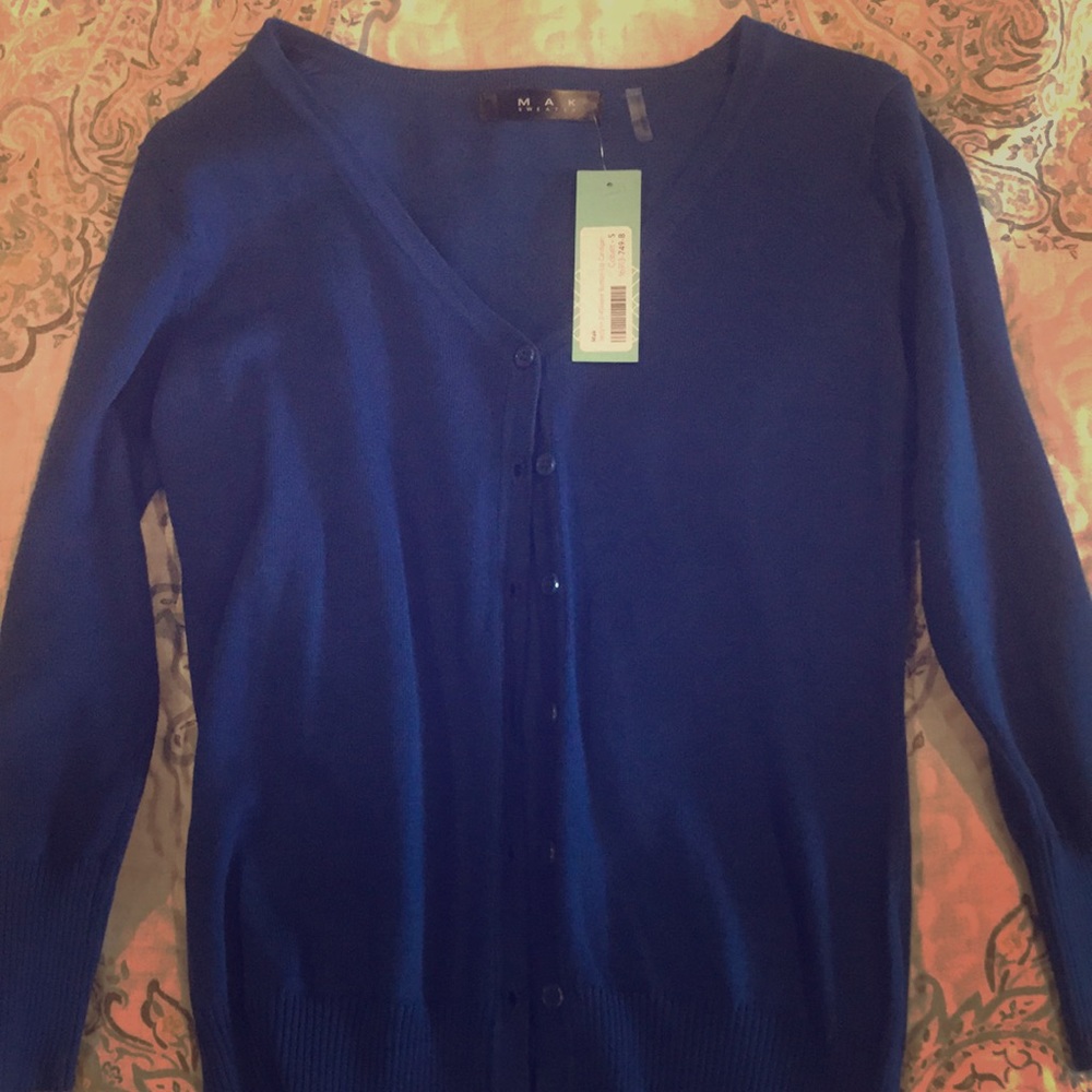 MAK dark blue cardigan sweater—Stitch Fix